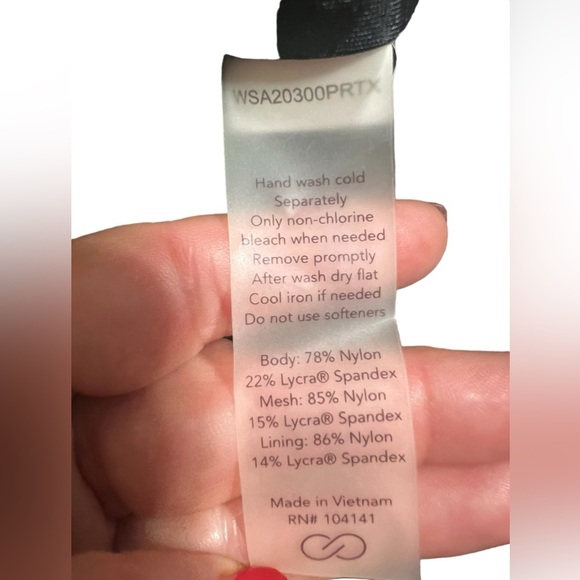 Calia Paradise Palm Black Strappy Ruched Tankini Bathing Suit Top Size XS - Picture 4 of 4